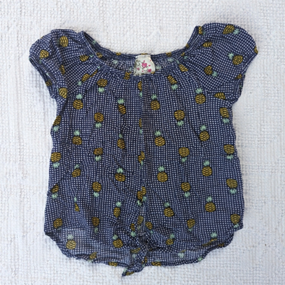 Jenna & Jessie║Tie Front Pineapple Shirt║Size 8